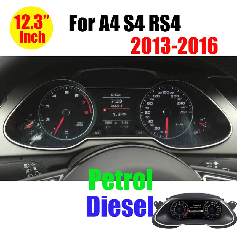 Digitales Armaturenbrett Audi A3 A4 A5 Q5 TT - Dreiviertelansicht 2 - Becquet Voiture