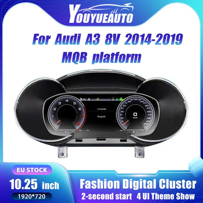 Tableau de Bord Numérique Audi A3 S3 8V 2014-2019 - vue de face - Becquet Voiture