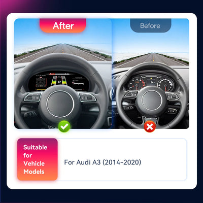 Tableau de Bord Numérique Audi A3 S3 8V - vue de profil - Becquet Voiture