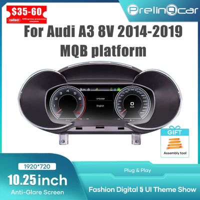 Tableau de Bord Numérique Audi A3 S3 Q2 Q2L 2013-2019 - vue de face - Becquet Voiture