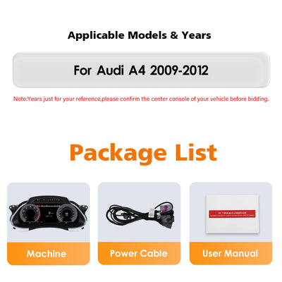 Tableau de Bord Numérique Audi A4 2009-2012 - vue de profil - Becquet Voiture