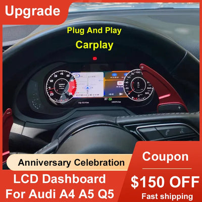 Tableau de Bord Numérique Audi A4 A5 Q5 2008-2018 - vue de face - Becquet Voiture