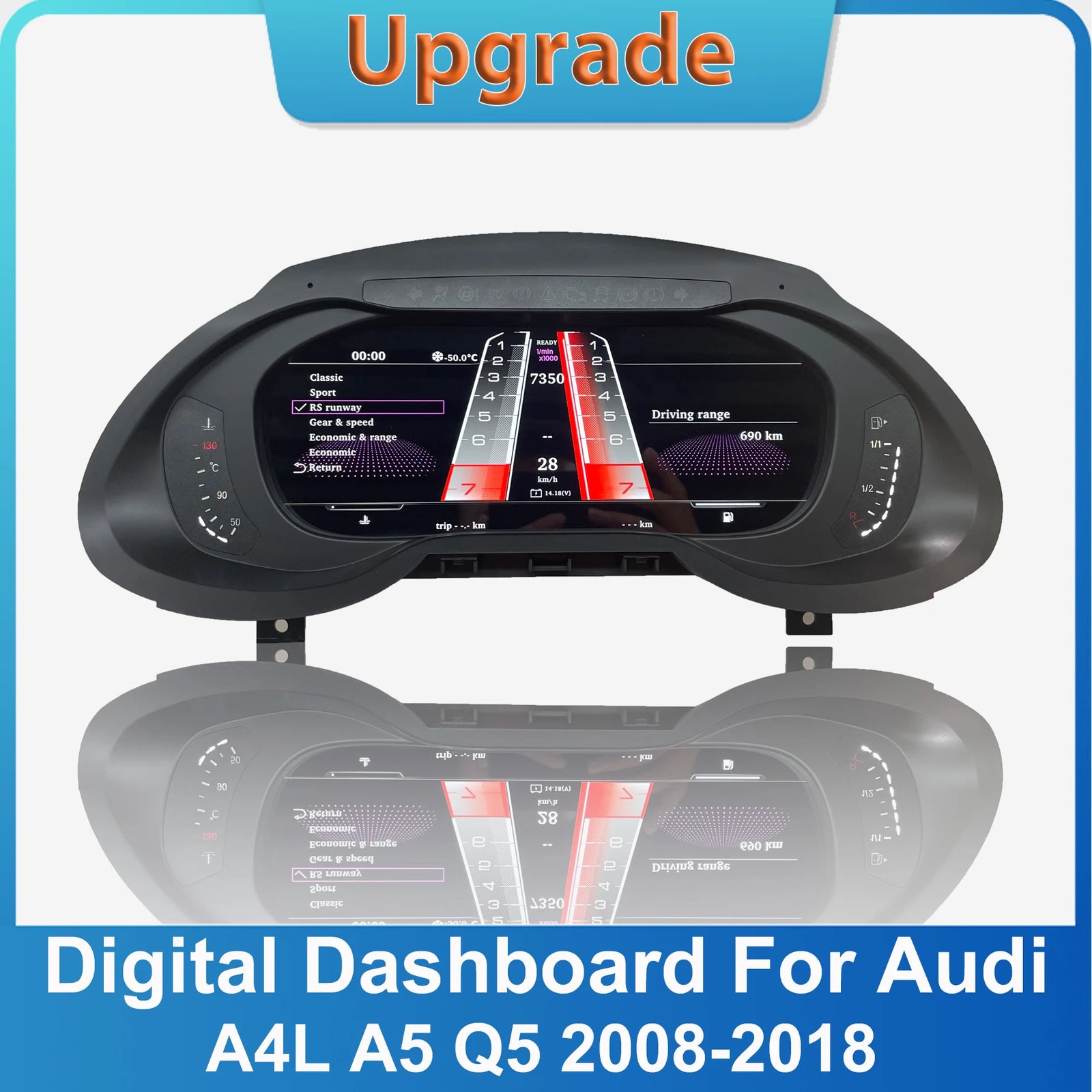 Tableau de Bord Numérique Audi A4 A5 Q5 - vue de face - Becquet Voiture