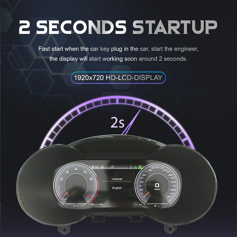 Digital Instrument Cluster Audi A4 B8 2008-2012 - fitted on vehicle - Becquet Voiture