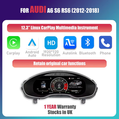 Tableau de Bord Numérique Audi A6 A7 2009-2018 - vue de dessus - Becquet Voiture