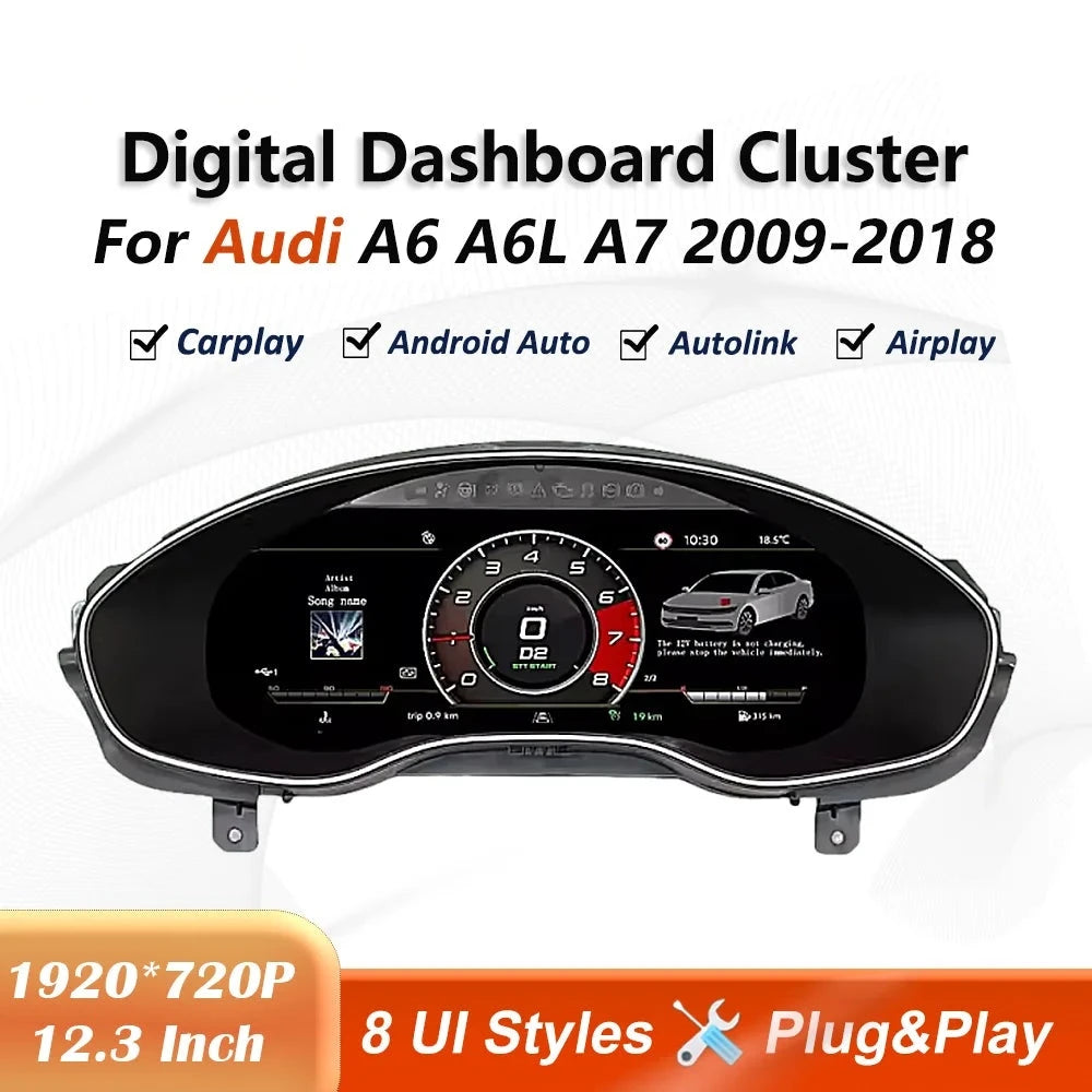 Tableau de Bord Numérique Audi A6 A7 2009-2018 - vue de face - Becquet Voiture