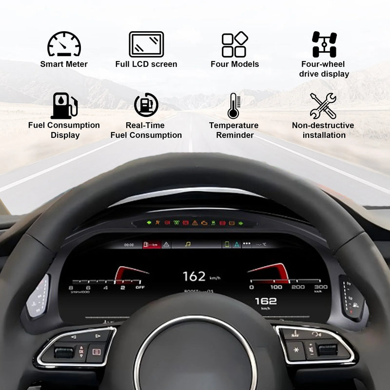 Digitales Armaturenbrett Audi A6 A7 2013-2018 unter Linux - Dreiviertelansicht - Becquet Voiture
