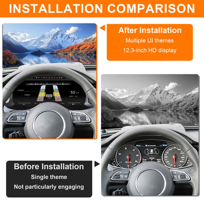 Tableau de Bord Numérique Audi A6 A7 C7 2013-2018 - vue de profil - Becquet Voiture