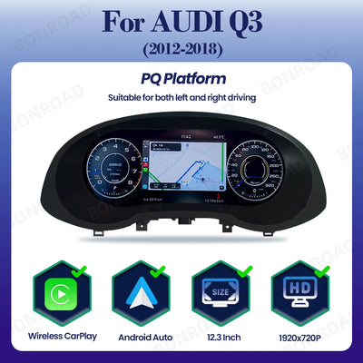 Tableau de Bord Numérique Audi Q3 - vue rapprochée - Becquet Voiture