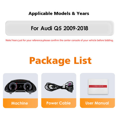 Tableau de Bord Numérique Audi Q5 2009-2018 - vue de profil - Becquet Voiture
