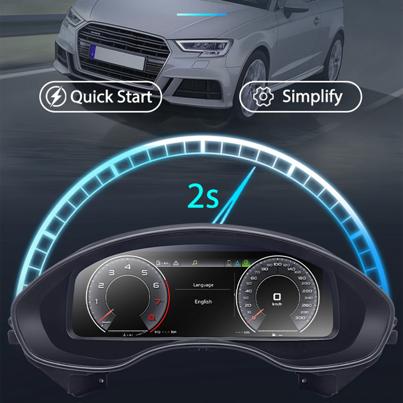 Digital Dashboard Audi TT 2007-2014 - fitted on vehicle - Becquet Voiture