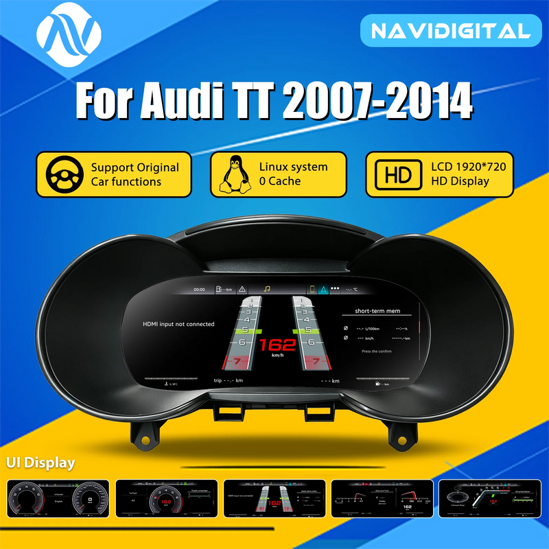 Digital Dashboard Audi TT 2007-2014 - front view - Becquet Voiture