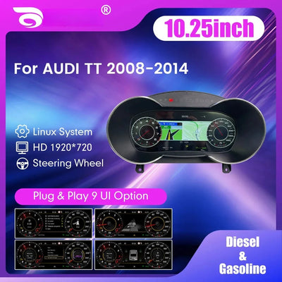 Tableau de Bord Numérique Audi TT 2008-2014 - vue de face - Becquet Voiture