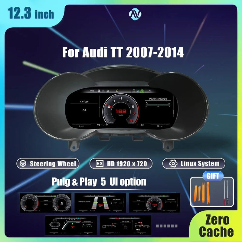 Digital Dashboard Audi TT 2008-2015 - front view - Becquet Voiture
