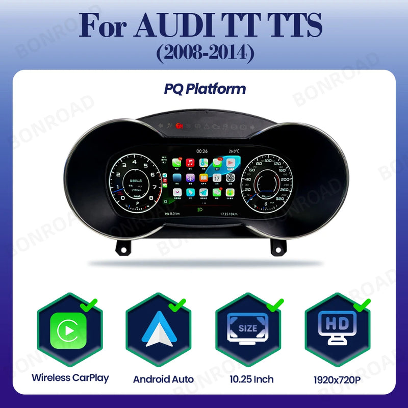 Digital Dashboard Audi TT TTS CarPlay Android Auto - fitting detail - Becquet Voiture