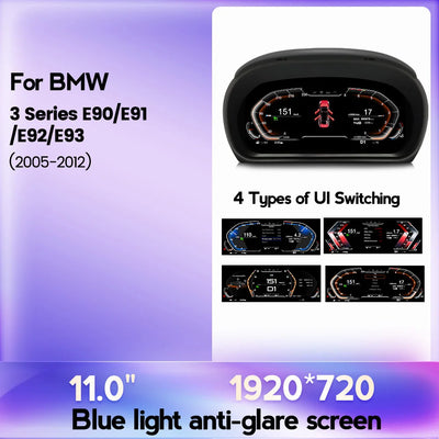 Tableau de Bord Numérique BMW E90 E91 E92 E93 2005-2012 - vue de dessus - Becquet Voiture