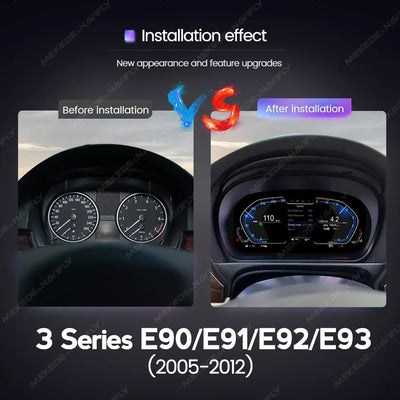 Tableau de Bord Numérique BMW E90 E91 E92 E93 2005-2012 - vue de profil - Becquet Voiture