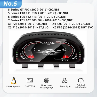 Tableau de Bord Numérique BMW E90 F10 F30 Multi-Modèles - vue de profil 2 - Becquet Voiture