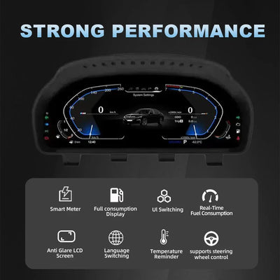Tableau de Bord Numérique BMW E90 F10 F30 Multi-Modèles - vue de profil - Becquet Voiture