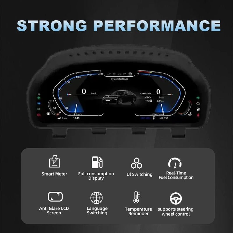 Tableau de Bord Numérique BMW E90 F10 F30 Multi-Modèles - vue de profil - Becquet Voiture