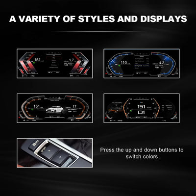 Tableau de Bord Numérique BMW E90 F10 F30 Multi-Modèles - vue de trois-quarts - Becquet Voiture