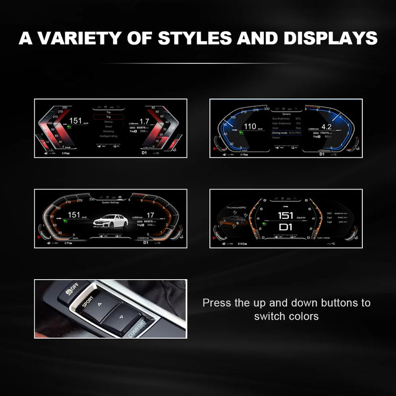 Tableau de Bord Numérique BMW E90 F10 F30 Multi-Modèles - vue de trois-quarts - Becquet Voiture