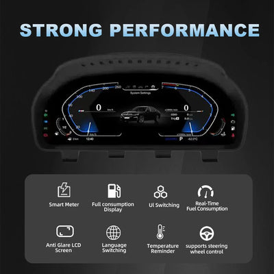 Tableau de Bord Numérique BMW E90 F30 E60 X5 - vue de profil - Becquet Voiture