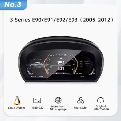 Tableau de Bord Numérique BMW E90 F30 E60 X5 - vue de trois-quarts 2 - Becquet Voiture