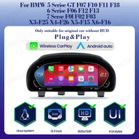 Tableau de Bord Numérique BMW F10 F11 CarPlay Android Auto - vue rapprochée - Becquet Voiture