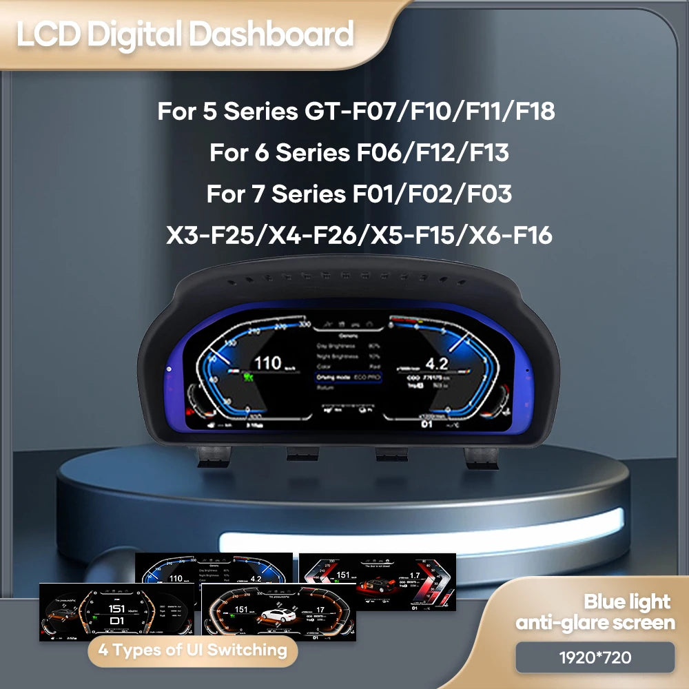 Tableau de Bord Numérique BMW F10 F11 F01 F02 F15 F16 - vue de face - Becquet Voiture