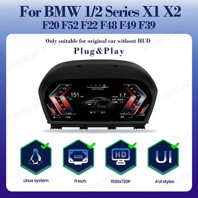Tableau de Bord Numérique BMW F20 F22 X1 X2 - vue rapprochée - Becquet Voiture