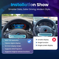 Tableau de Bord Numérique BMW F30 CarPlay 12,3 Pouces - vue de profil - Becquet Voiture