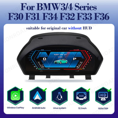 Tableau de Bord Numérique BMW F30 CarPlay 12,3 Pouces - vue rapprochée - Becquet Voiture