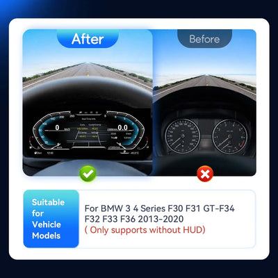 Tableau de Bord Numérique BMW F30 F10 F20 2011-2019 - vue de profil - Becquet Voiture