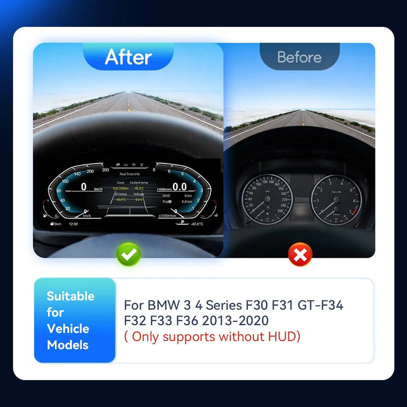 Tableau de Bord Numérique BMW F30 F10 F20 2011-2019 - vue de profil - Becquet Voiture
