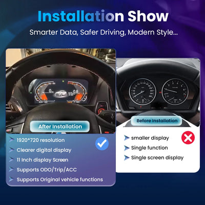 Tableau de Bord Numérique BMW Série 1 2 F20 X1 X2 CarPlay - vue de profil - Becquet Voiture