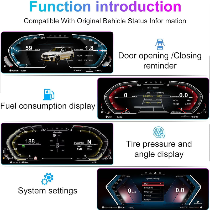 10-inch Digital Dashboard for BMW 1 Series/2 Series/X1/X2 - rear view - Becquet Voiture