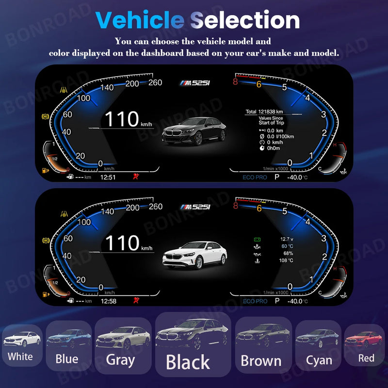 Tableau de Bord Numérique BMW Série 1 E81 E82 E87 E88 CarPlay - packshot studio - Becquet Voiture