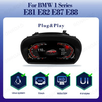 Tableau de Bord Numérique BMW Série 1 E81 E82 E87 E88 CarPlay - vue rapprochée - Becquet Voiture