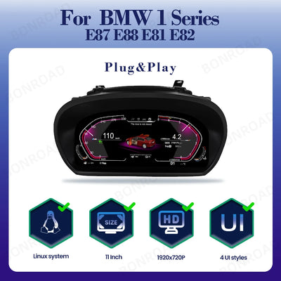 Tableau de Bord Numérique BMW Série 1 E87 E88 - vue rapprochée - Becquet Voiture