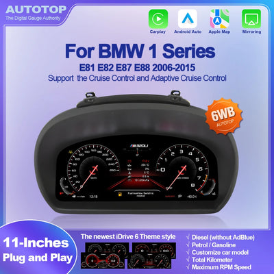 Tableau de Bord Numérique BMW Série 1 E87 - vue de face - Becquet Voiture