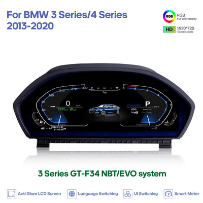 Tableau de Bord Numérique BMW Série 3 4 2013-2020 - vue de dessus - Becquet Voiture