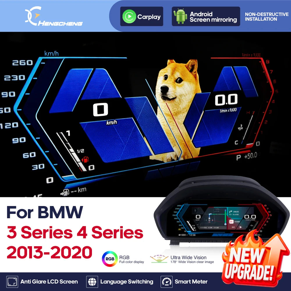 Tableau de Bord Numérique BMW Série 3 4 2013-2020 - vue de face - Becquet Voiture