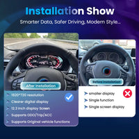 Tableau de Bord Numérique BMW Série 3 4 F30 CarPlay Android Auto - vue de profil - Becquet Voiture