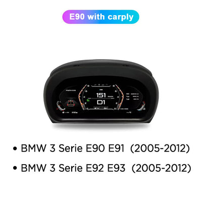 Tableau de Bord Numérique BMW Série 3 E90 E91 E92 2005-2012 - vue rapprochée - Becquet Voiture