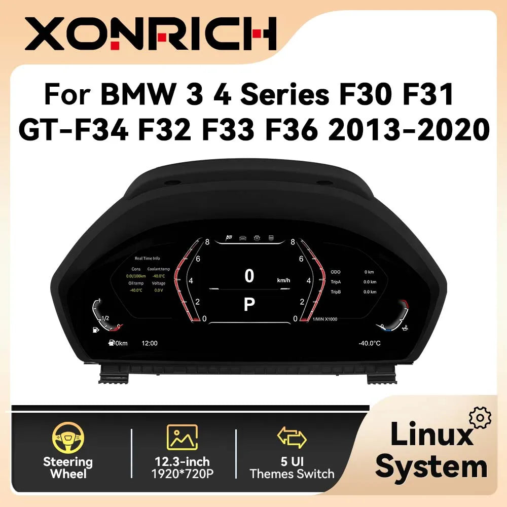 Tableau de Bord Numérique BMW Série 3 F30 - vue de face - Becquet Voiture