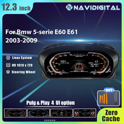 Tableau de Bord Numérique BMW Série 5 E60 E61 E63 E64 - vue de face - Becquet Voiture