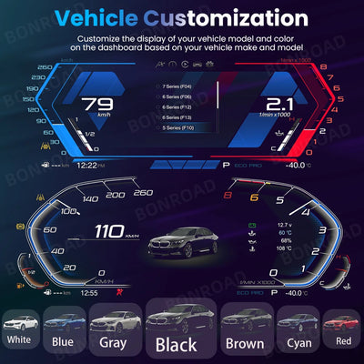 Tableau de Bord Numérique BMW Série 5 F10 F11 - packshot studio - Becquet Voiture