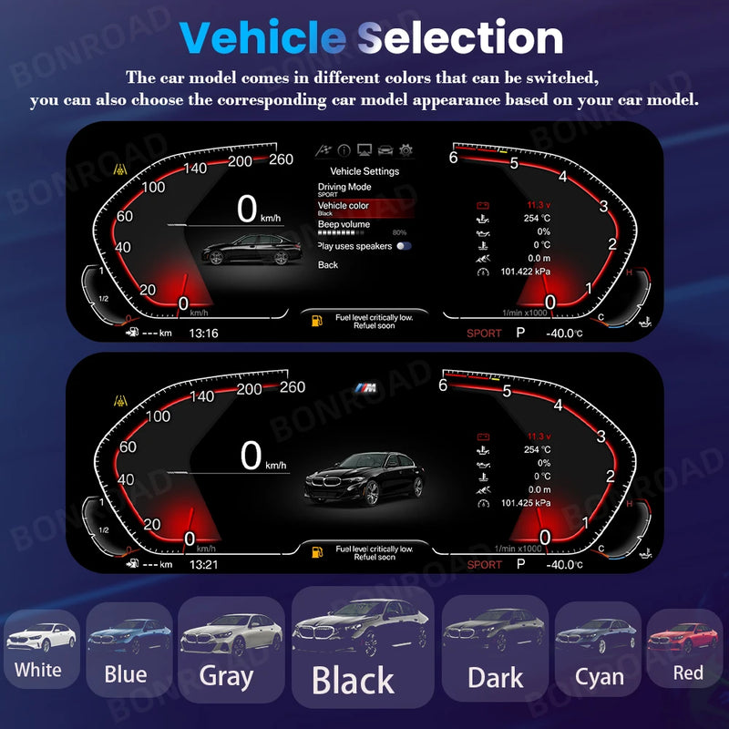 12.3-inch Digital Instrument Cluster for BMW X3 X4 X5 X6 under Linux - fitting detail - Becquet Voiture