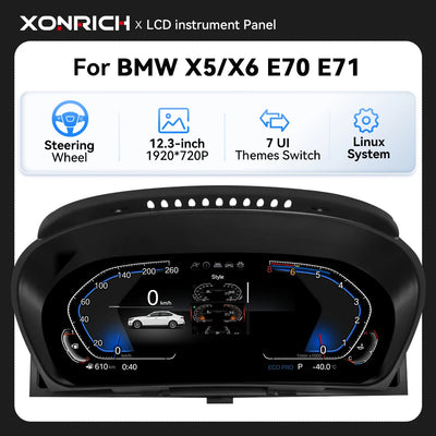 Tableau de Bord Numérique BMW X5 E70 2006-2013 - vue de face - Becquet Voiture